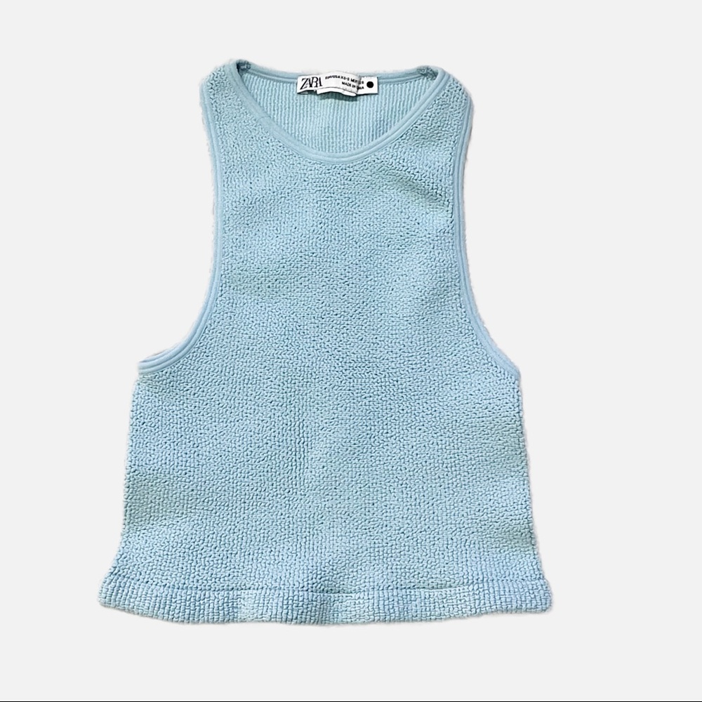 Zara Blue Tank Crop Top